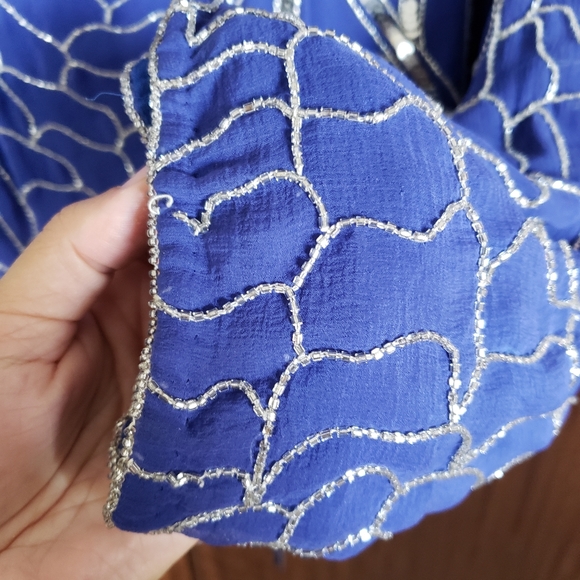 Vintage Neiman Marcus silk sequin beaded blouse - Picture 9 of 13